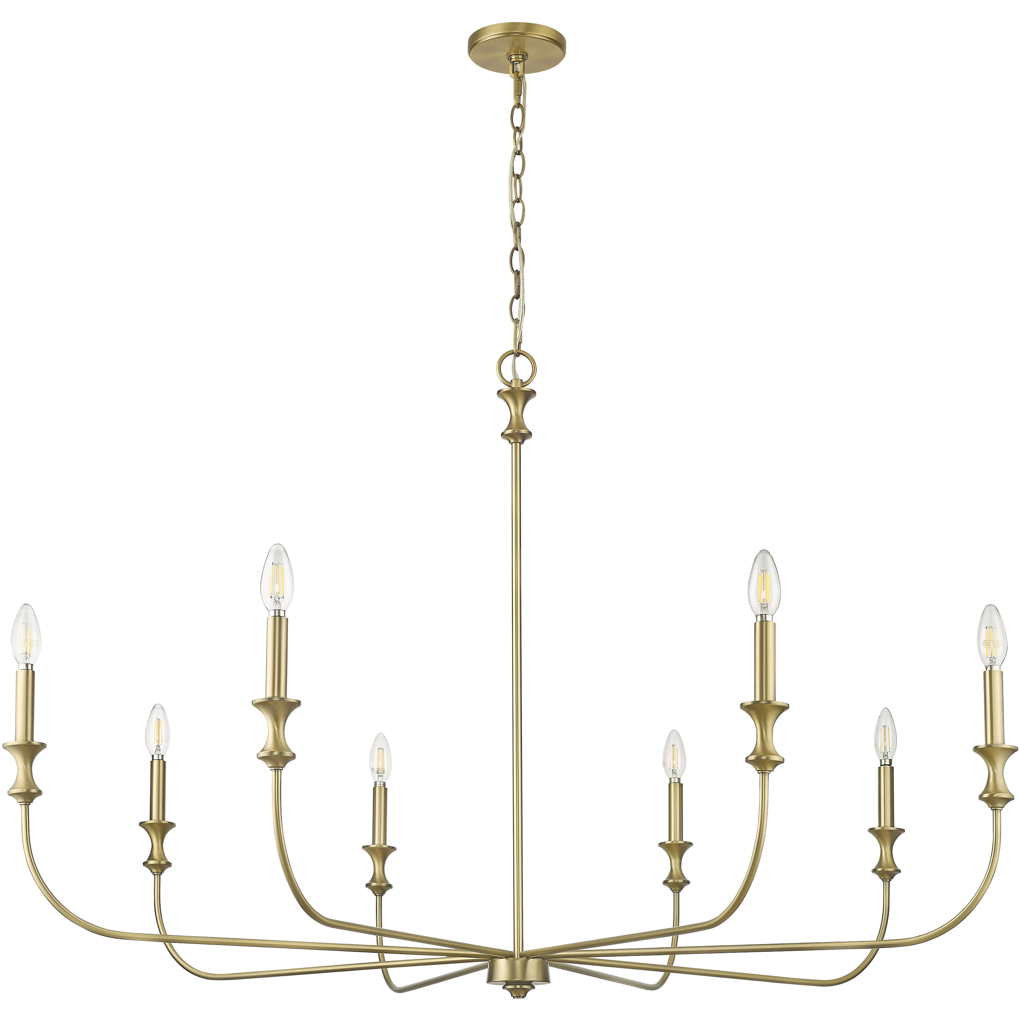 Savanne 8 Light 47.5 inch Vintage Brass Chandelier Ceiling Light